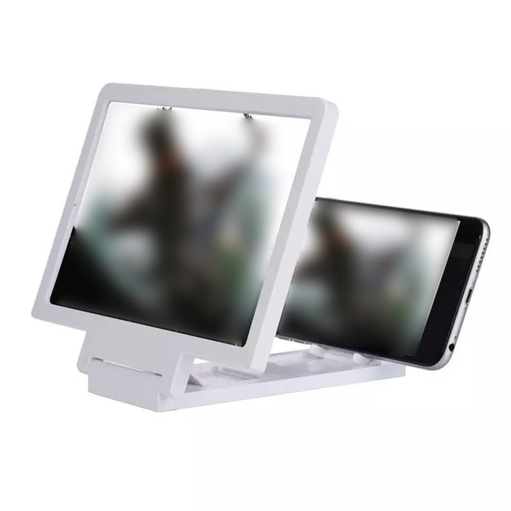 3D Screen Mobiele Telefoon Versterker 12 Inch Hd Video Vergrootglas Projector Praktische Draagbare Projectoren: White