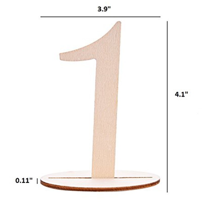 Wedding Table Numbers 1-20 Set Wood Table Numbers Centerpiece for Party Birthday Anniversary and Baby Shower Rustic Wood with Ho