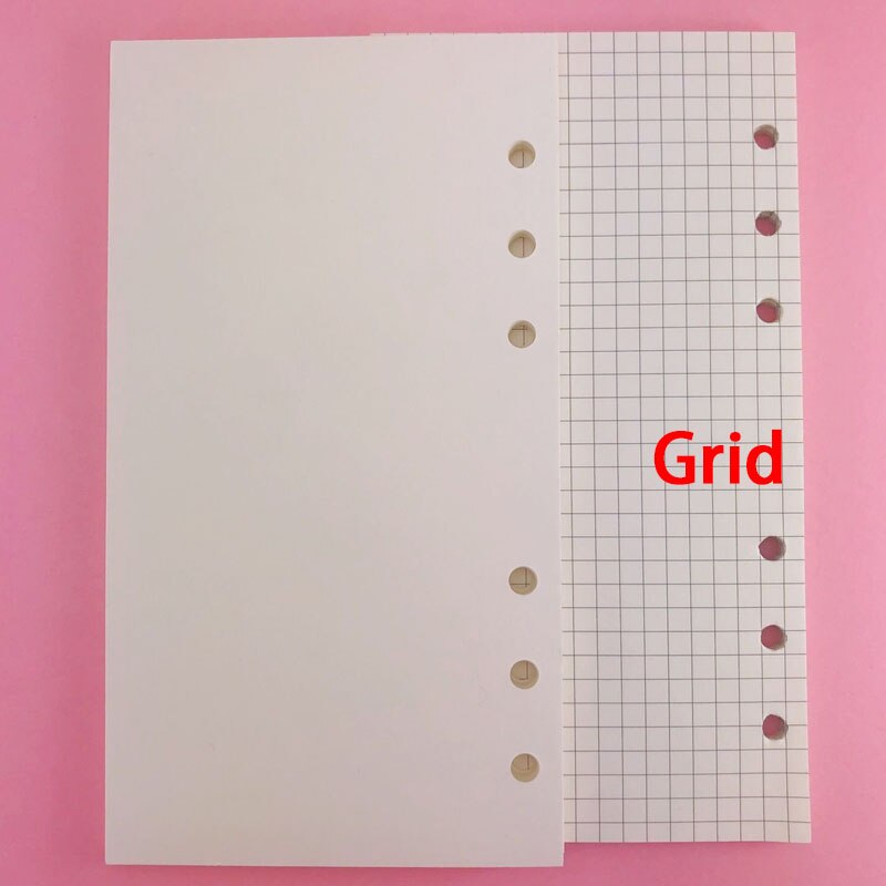 40 Vellen A6 Ring Notebook Insert Vullingen 6 Gaten Losse Blad Papers Spiraal Dagboek Planner Lege Innerlijke Core School Kantoor levert: A6 6 Hole Grid