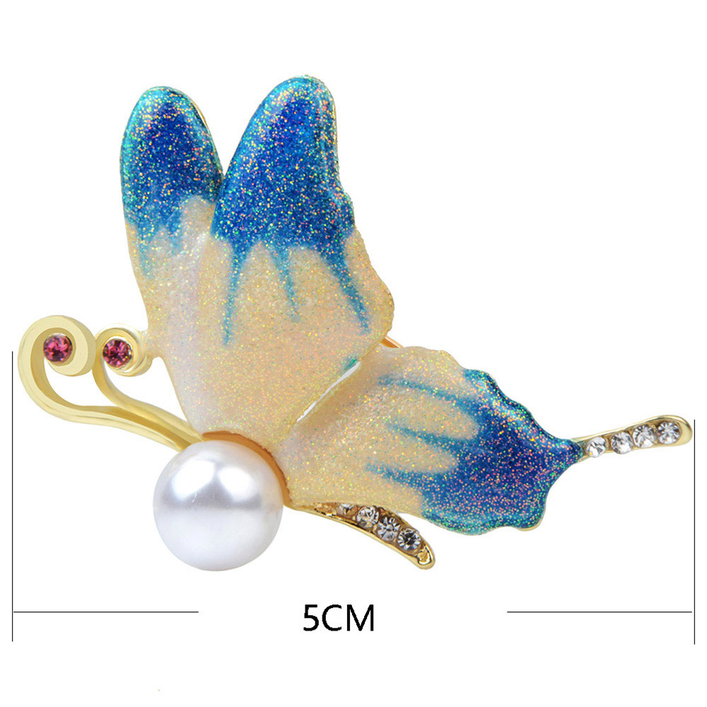 Butterfly Brooch Scarf Buckle Clip Women Beautiful Rhinestone Brooch Jewelry For Women Accessories: Rhodium Plated