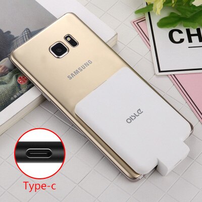 4500mAh External Battery Pack Battery Charger Case For iPhone/ Type-C/Micro-USB Samsung Ultra Thin Power Bank Potable Charger: TYPE-C WHITE