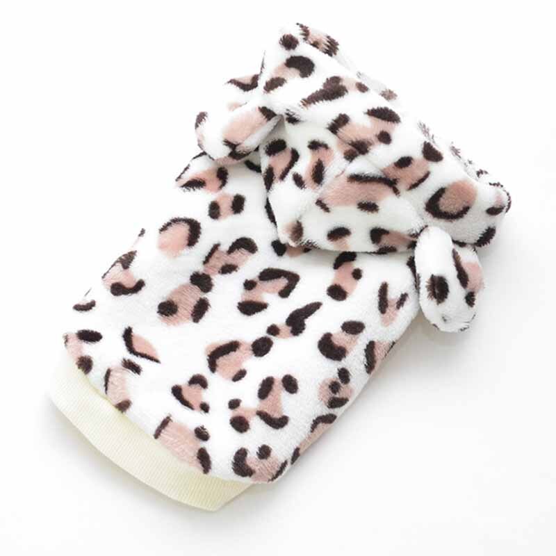 Vêtements pour animaux de compagnie à imprimé léopard automne et hiver, vêtements pour chiots, vêtements pour chiens à deux pattes, vêtements pour chats, vêtements pour chats, vêtements en peluche: Blanc / Xl