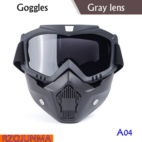 Motorfiets Bril Motocross Motor Moto Bril Afneembare Goggle Uv Bescherming Ski Bike Voor Halley Open Helm Masker: A04