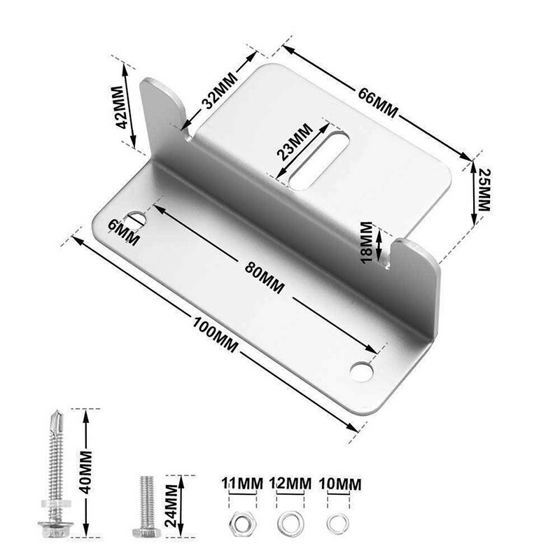 Soportes de montaje de Panel Solar de Metal en forma de Z, herramienta fija, soporte de techo de aluminio, para caravana, casa, barco, 1 Juego, 4 Uds.