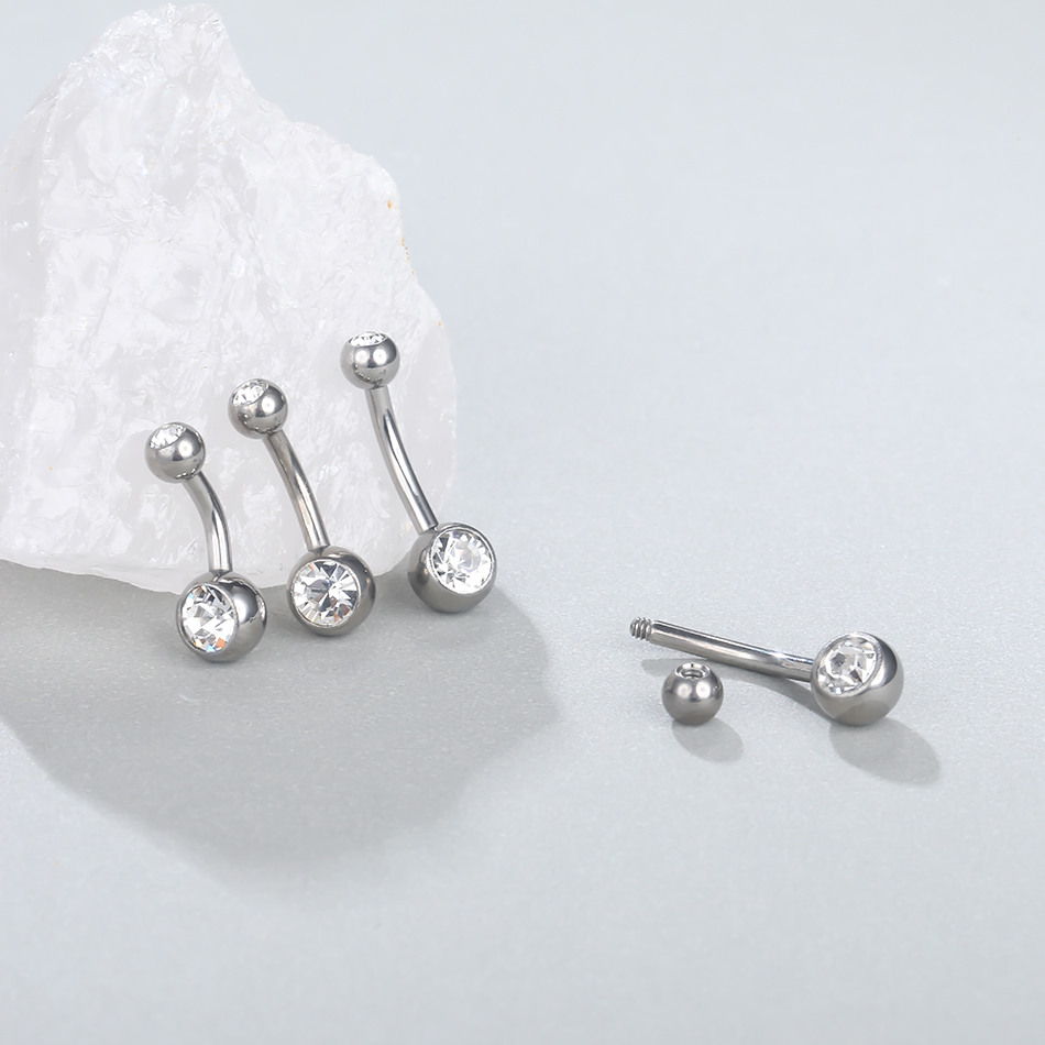 10 stk/parti titanium cz krystal navle ring navle bar piercing 6/8/10/12mm mave nobril piercing sexet smykker til kvinder 14g