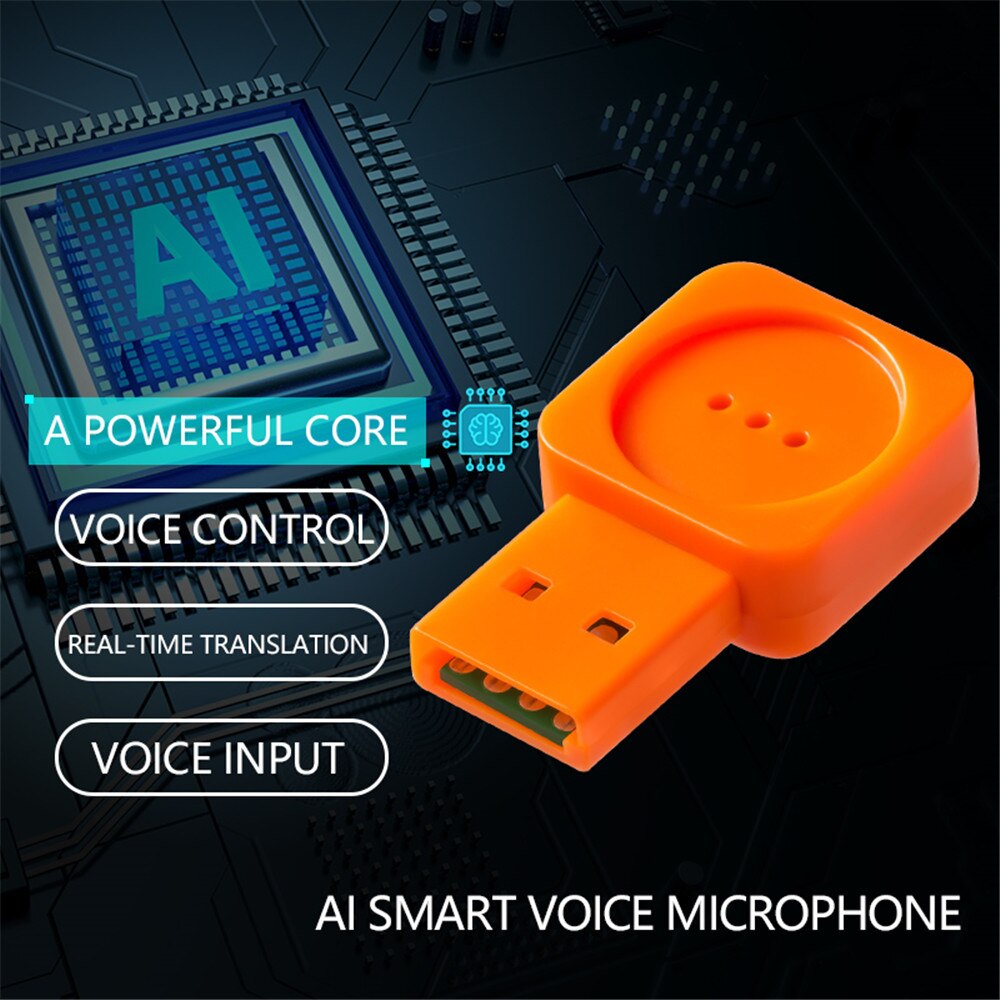 Mini USB Microphone AI Smart Mic Portable Support Multi-language Translation Studio Speech For Laptop Notebook PC