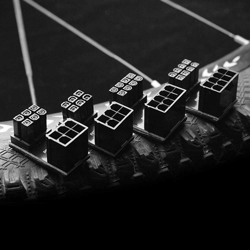 ATX 6 8 Pin Female to Male 180 Degree Angled Adapter 6Pin 8Pin 180 Degree Rotating Angled Adapter for Desktops Graphics Card