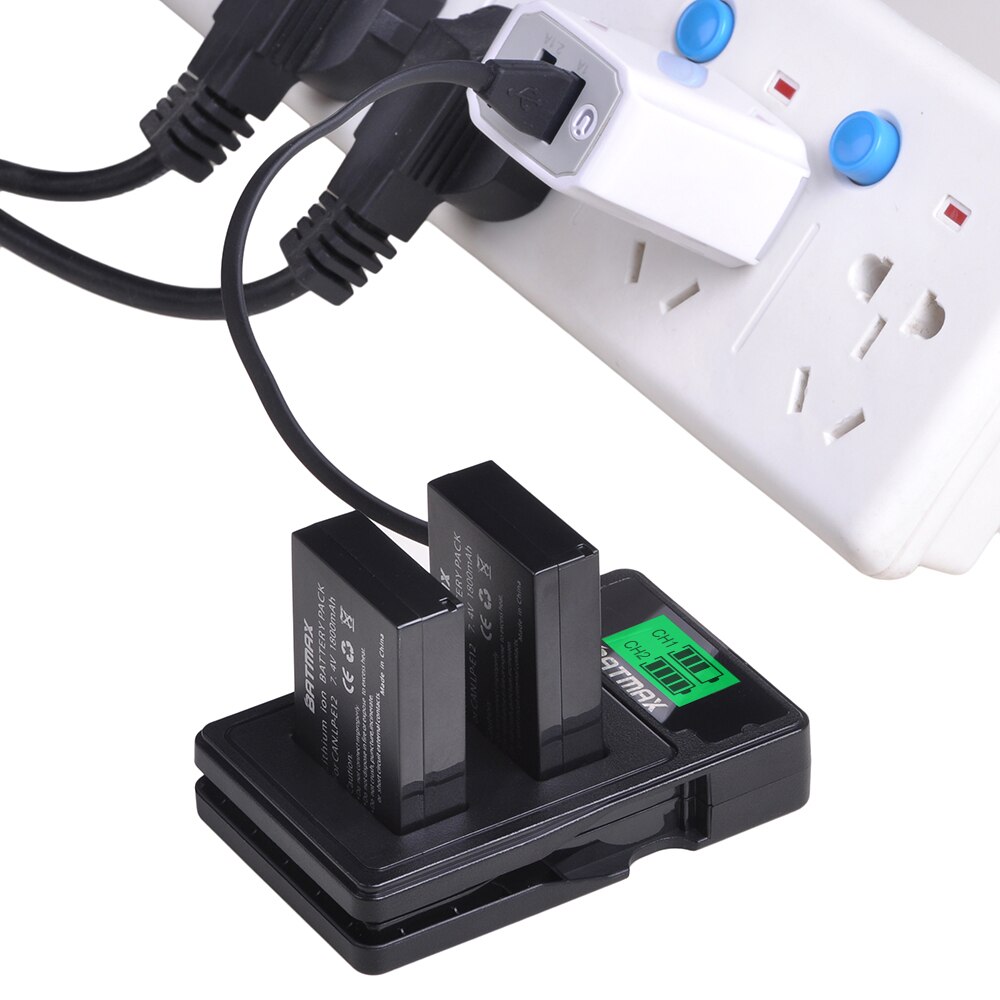 Batmax lp -e12 lpe 12 kamera batteri + lcd usb dual oplader med type c port til canon eos  m50,  eos  m100,100d kiss  x7 rebel  sl1