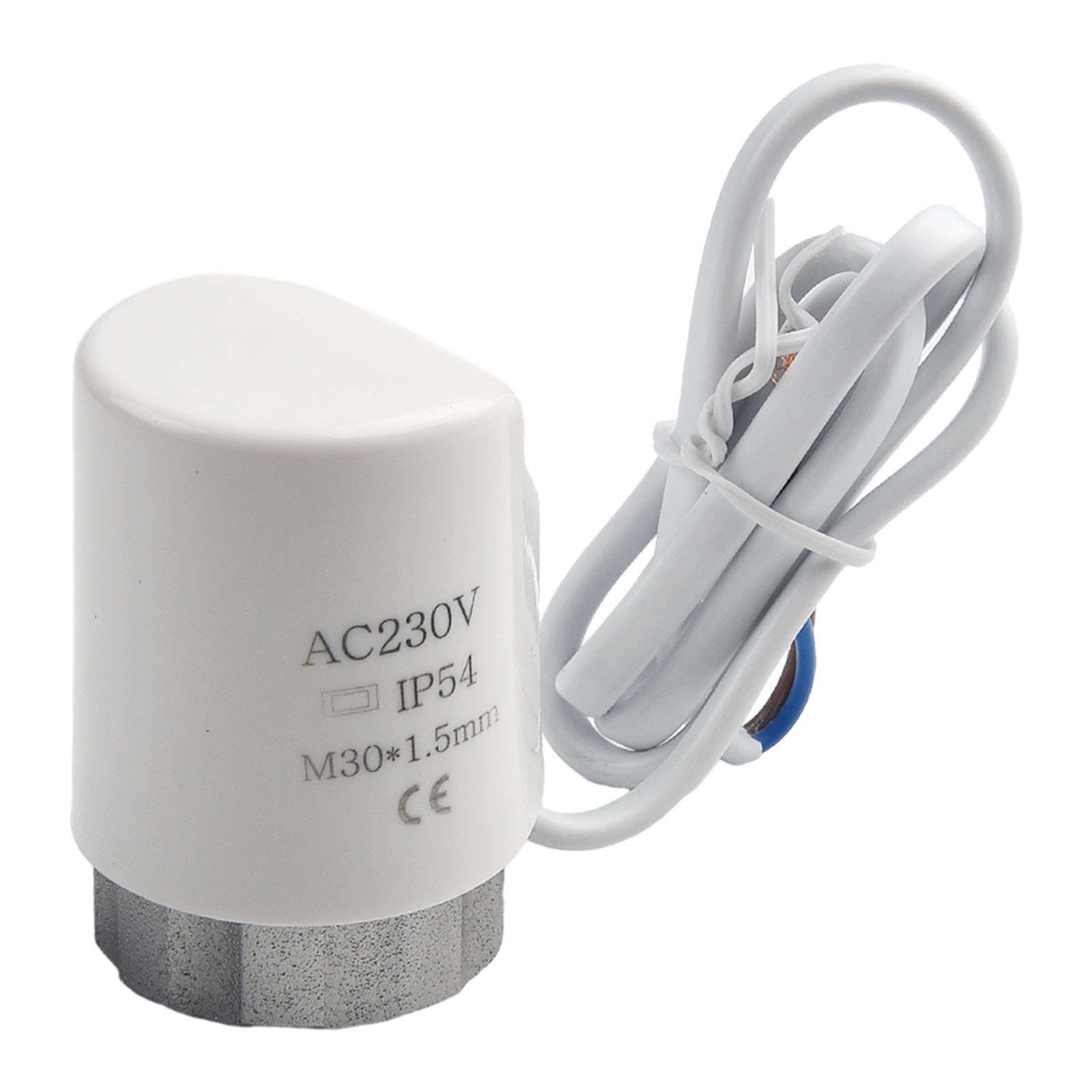 Actionneur thermique électrique pour chauffage au sol, collecteur, vanne normalement ouverte, M30 x 230mm, 1.5 V