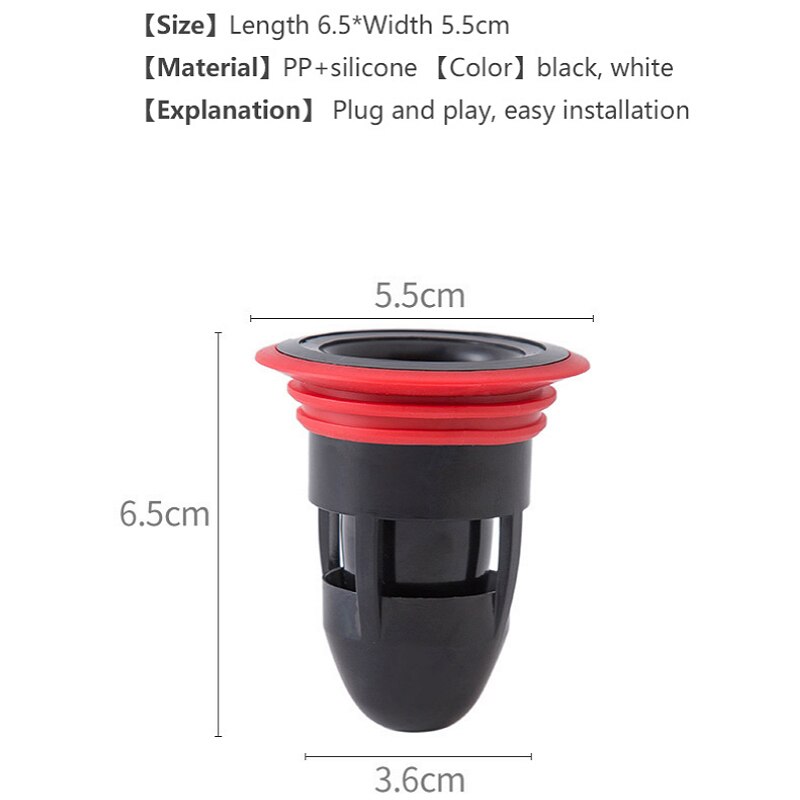 1 Pcs Afvoerputje Seal Drain Deodorant Siliconen Kern Insect Control Badkamer Pijpen Buis In Wc Keuken Rioolbuis Seal ring