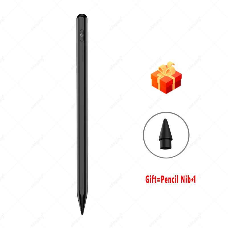 Tilt Pressure Stylus Pen for Apple iPad Pencil iPad Air 4 10.9 Pro 11 12.9 10.2 7th 8th Generation Palm Rejection: black