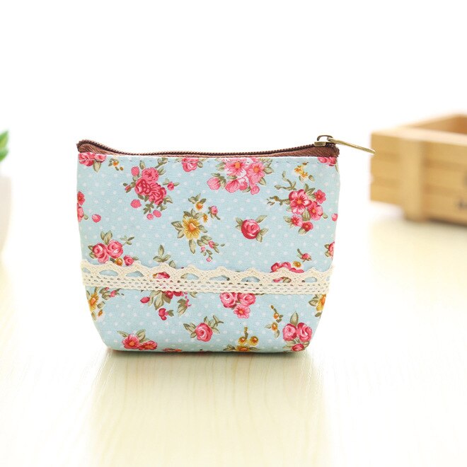 eTya Women Purses Cute Zipper Small flower Bag female Girl Headset Line Coin Purse Card Bag Clutch Wallet key bags: 5
