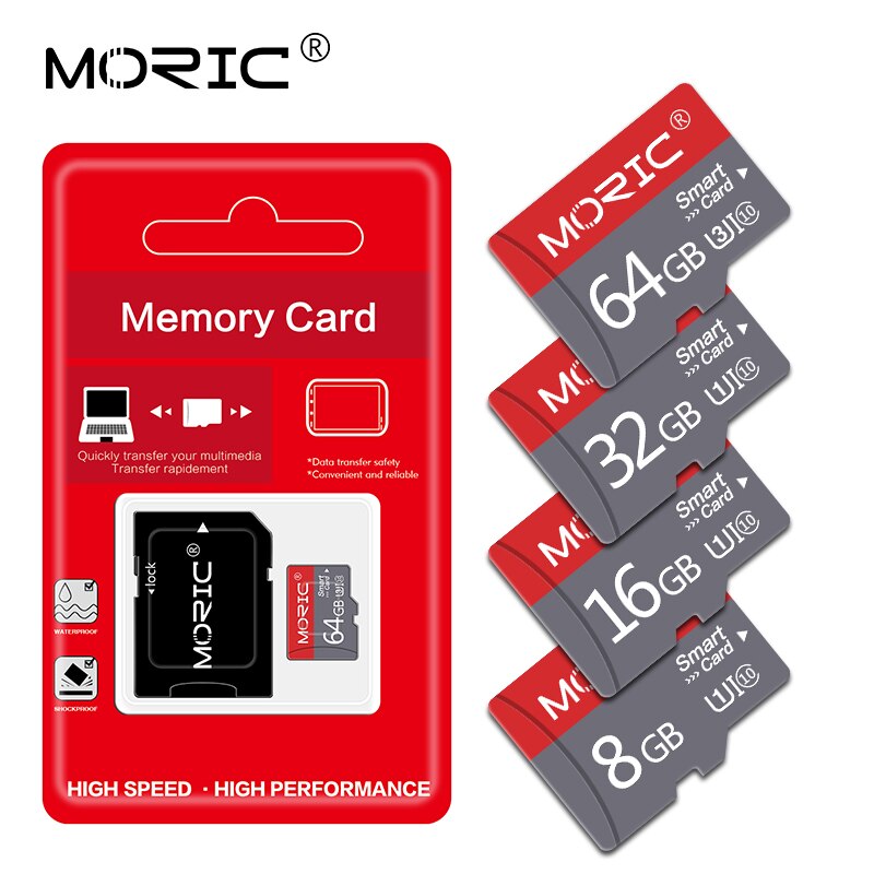 Newest Moric Micro SD 128gb Class 10 mini TF Card 32GB 64GB 256GB Flash Memory Card sd card 4gb 8GB 16GB with free Adapter