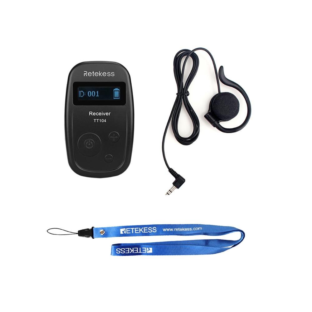 RETEKESS TT104 UHF Wireless Tour Guide System Receiver For Church Translation Factory Visit Training Business Meeting Museum