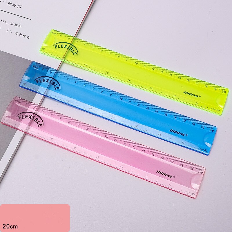 Soft Straight Ruler Students Measurement Ruler Curling Folder Straight Ruler 15/20cm 1PC Color Random