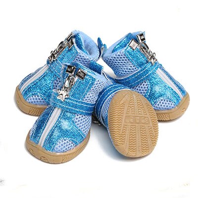 Pet Dog Shoes Sneakers Sports Shoes Warm Boots Breathable Fashionable For Small Medium Dogs Chihuahua Pug Puppy DOGGYZSTYLE: Blue / L