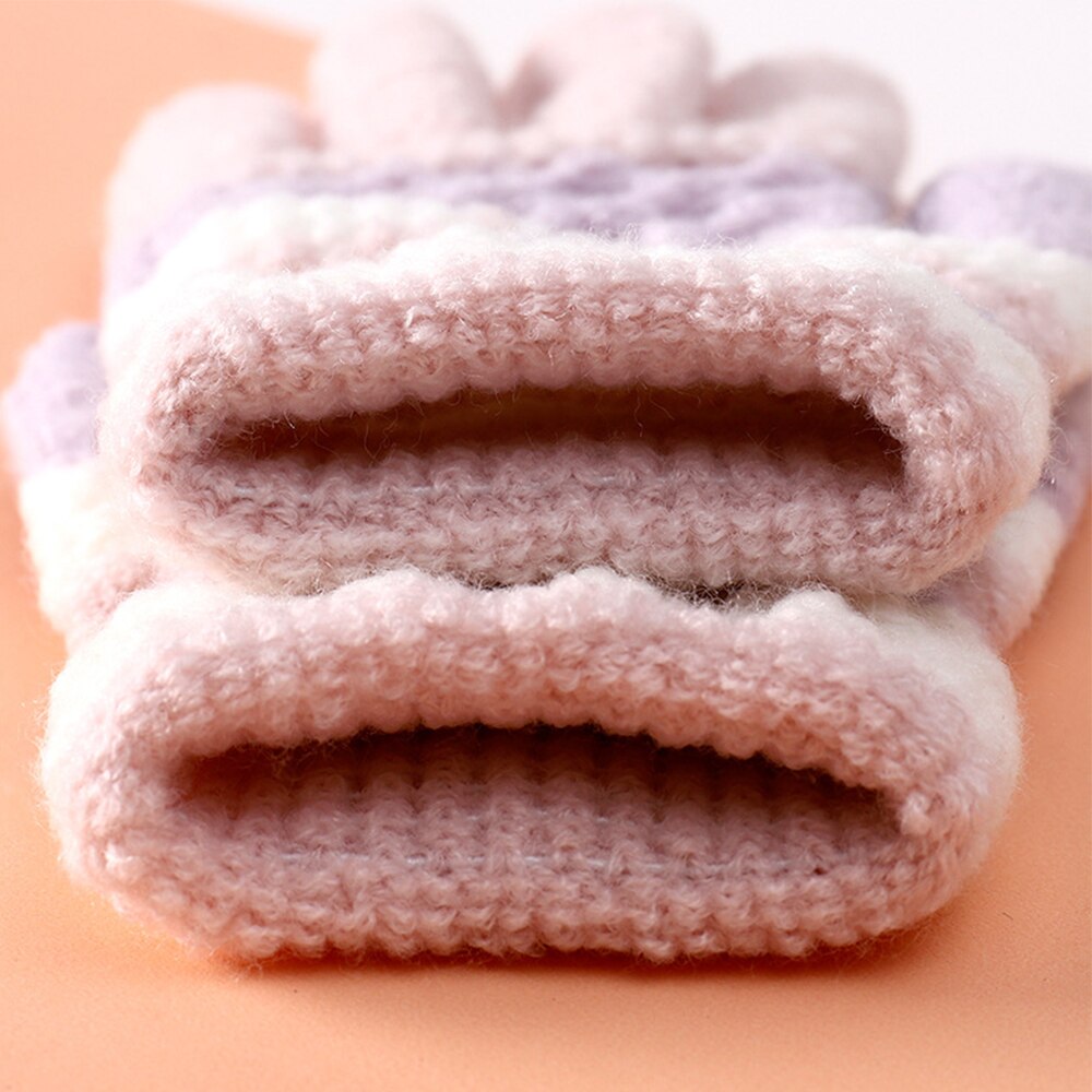 Luvas de inverno crianças meninos meninas luvas listra dividir dedo mais quente luvas de malha estudantes macios quentes luvas de escrita luvas