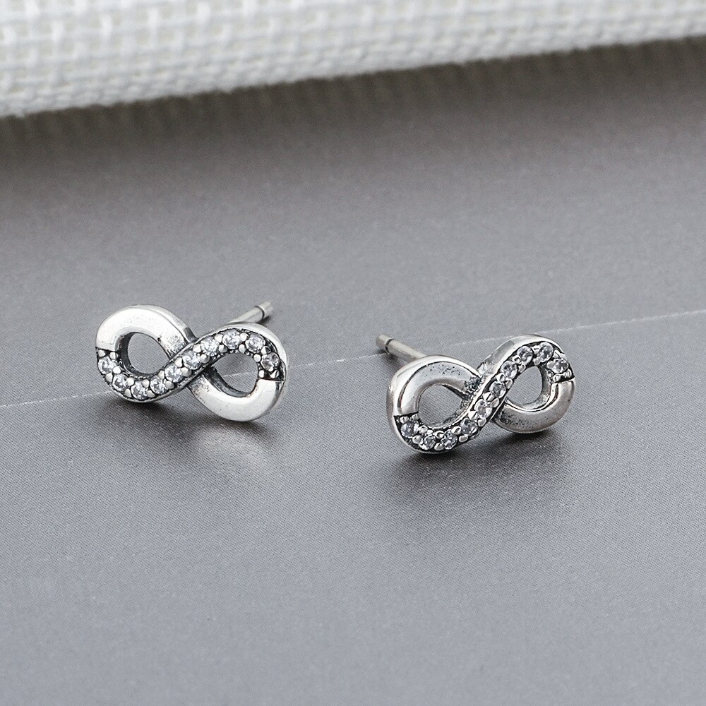 Infinity Sieraden Sets 925 Sterling Zilver CZ Kristal Bedelarmband Hanger Ketting Oorbellen Voor Vrouwen Bruiloft Sieraden