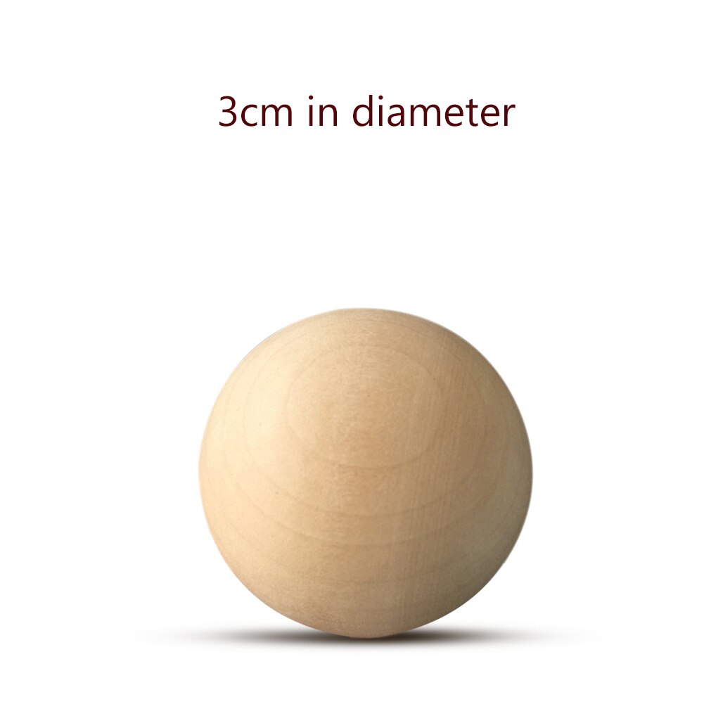 Solid Wooden Round Ball Manual DIY Accessories Wooden Colorful Big Painted Ball Decoration: 3cm