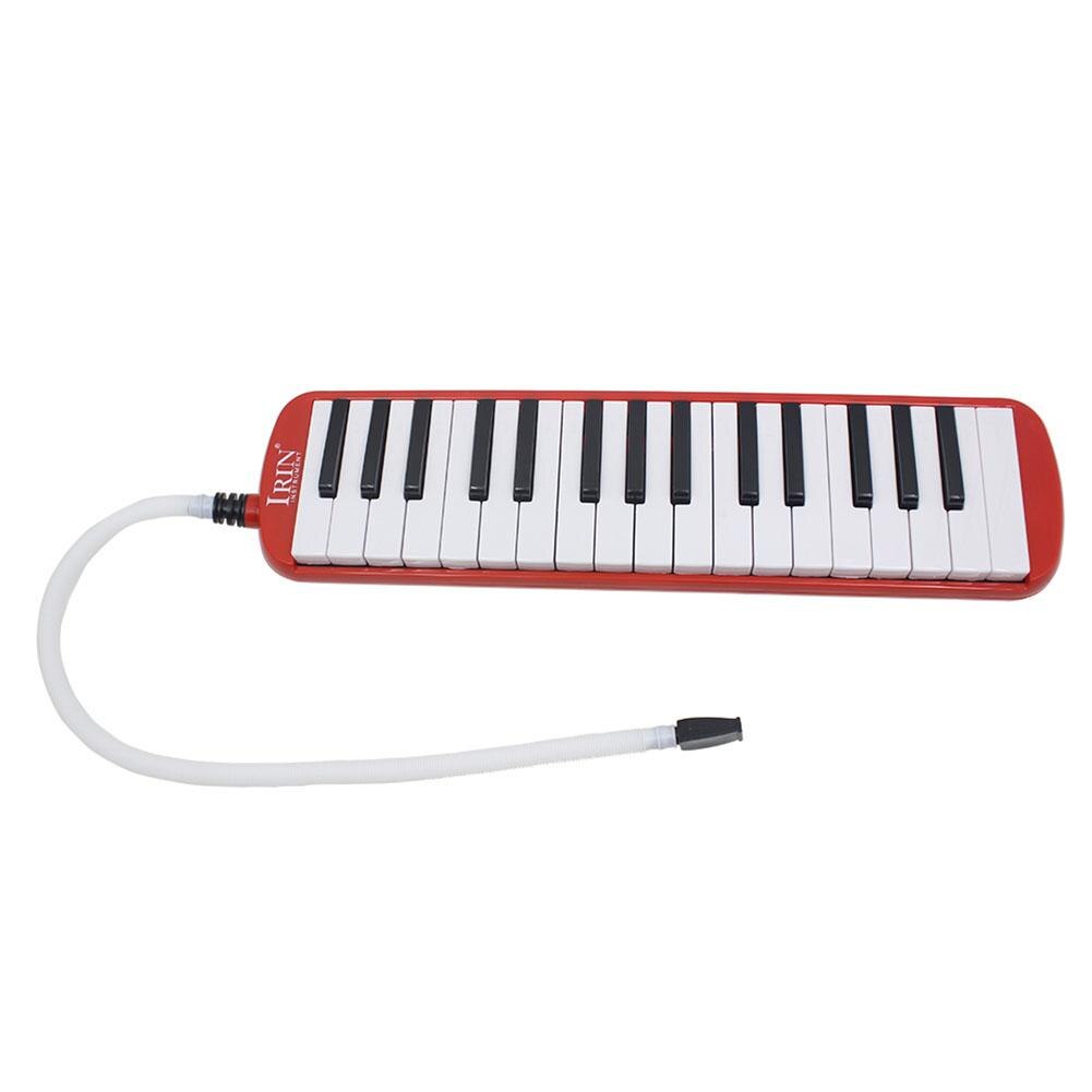 32 Key Piano Style Melodica with Deluxe Carrying Case Organ Accordion Mouth Piece Blow Key Board Instrument: red