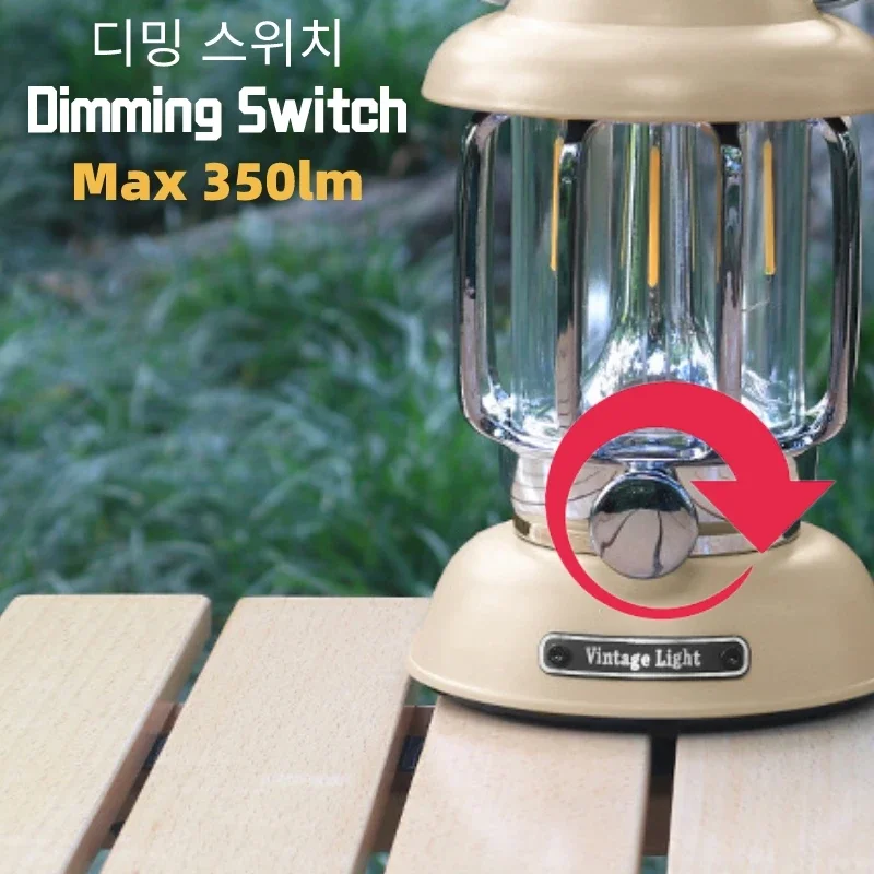 Draagbare Kerosine Vintage Camp Lamp Retro Led Light Outdoor Camping Lantaarn 3 Verlichtingsmodi Tent Licht Voor Wandelen Klimtuin