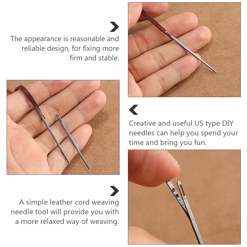 5pcs Useful Weaving Leather Thread Needle Braiding Leather Rope DIY Needles