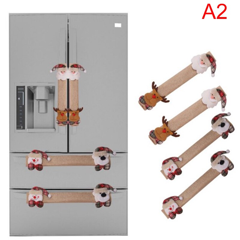 Tirador de nevera cubierta de Navidad manoplas para horno o microondas de nevera guantes refrigerador horno cubierta de protección de la decoración de la Navidad: B