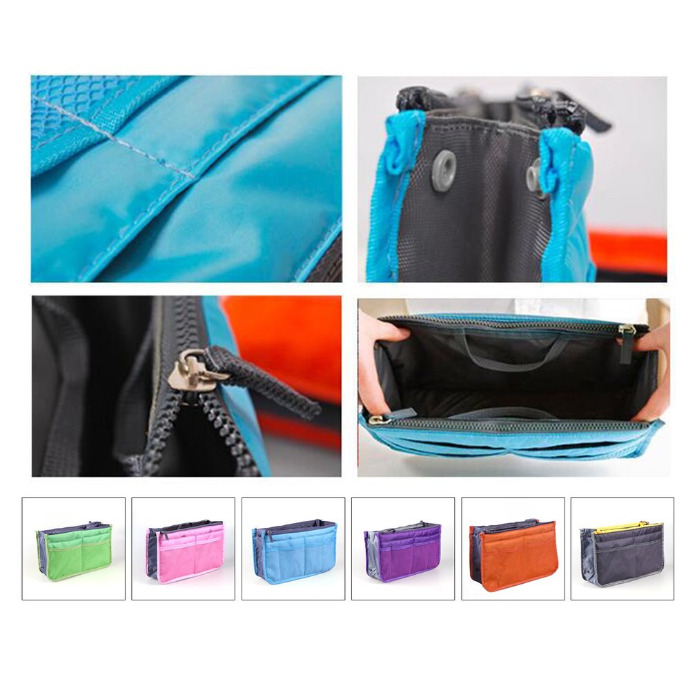 Organizer Insert Bag Women Nylon Travel Insert Organizer Handbag Purse Large liner Lady Makeup Cosmetic Bag Female Tote