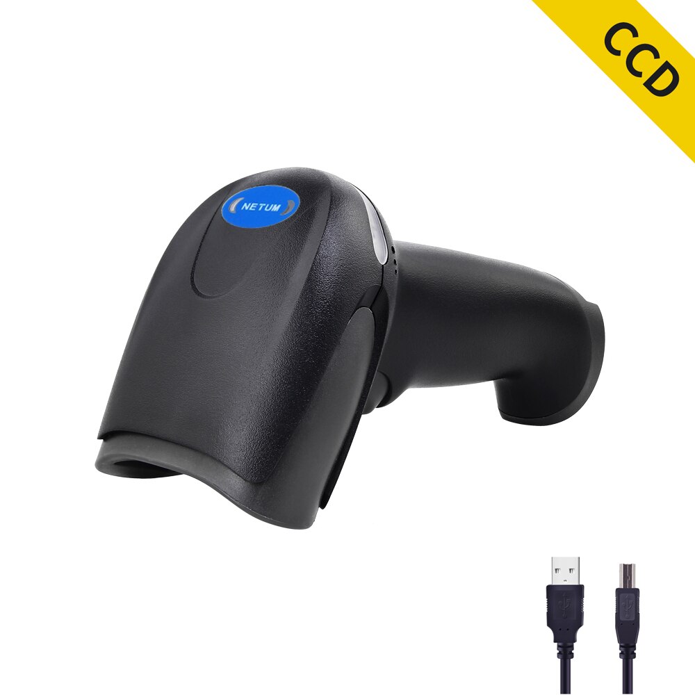 Scanner di codici a barre cablato CCD NETUM 1D e lettore di codici a barre Wireless 2.4G distanza di trasferimento Wireless 100 metri per POS e inventario: USB Wired CCD