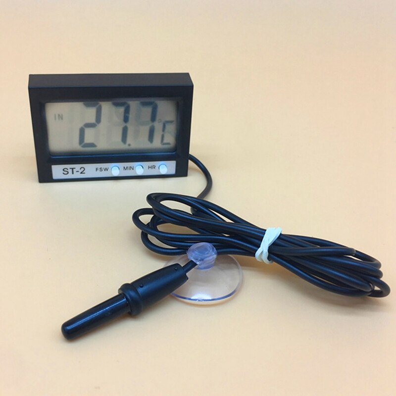 LCD Digital Thermometer Hygrometer with Remote Sensor Reptile Fish Tank Aquarium Marine Water Terrarium Thermometer.