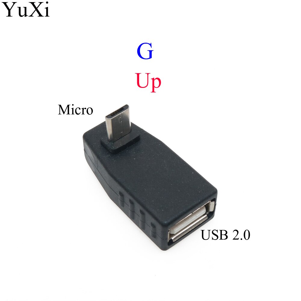 Neuer schwarzer USB 2.0 Typ A auf Mikro USB B männlich weiblich Adapter Stecker Konverter USB 2.0 auf Mikro-USB-Anschluss 90 Grad: Braun