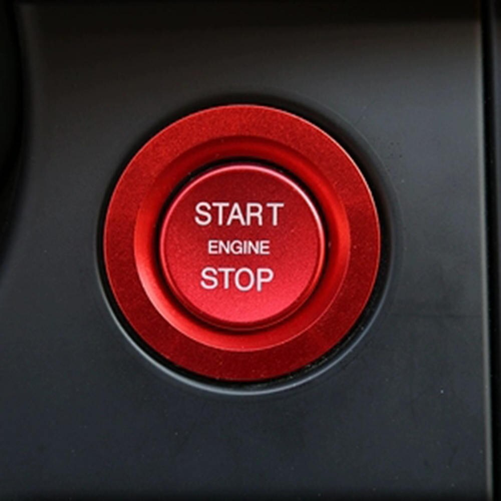 Red Engine Start Buttons Ring Cover Trim For Land Rover Interior Refit Start Ring Button Paste Start Ring + Start Cover