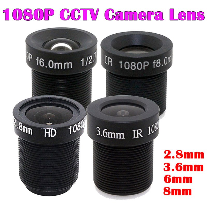 Lente de cámara de seguridad CCTV HD 1080P 2,8/3,6/6/8mm lente de cámara M12 2MP apertura 1/2.7 ", 1/2.5" formato de imagen objetivo de cámara de vigilancia HD