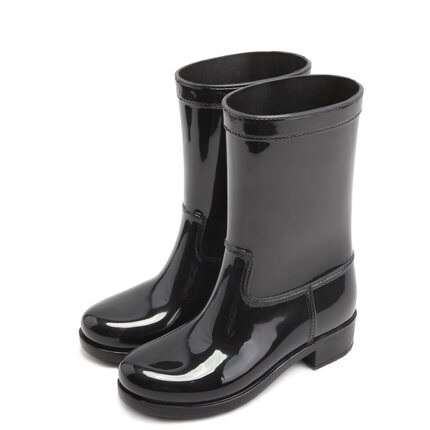 Dames regenlaarzen waterdicht halfhoge laarzen damesschoenen snoepkleuren laarzen voor dames damesschoenen laarzen pvc: Zwart / 36