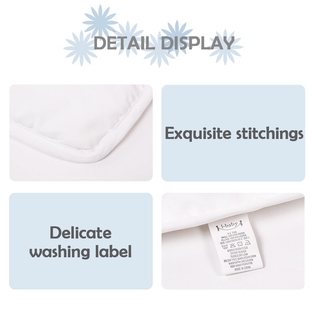 I-baby Baby Dekbed met Vulling 4.5 TOG Oeko Tex Gecertificeerd Nursery Warm Dekbed Crib Bedding Set Cot Pasgeboren dekbed 120x150cm