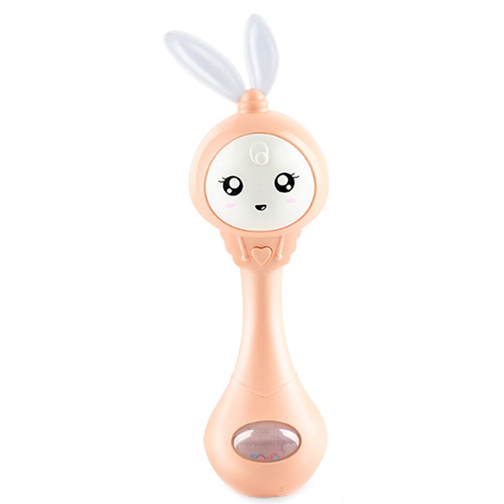 Del fumetto Del bambino Del Coniglio Scuotere sonaglio Campana A Mano con Musica Leggera Massaggiagengive Giocattolo Regalo: Arancione