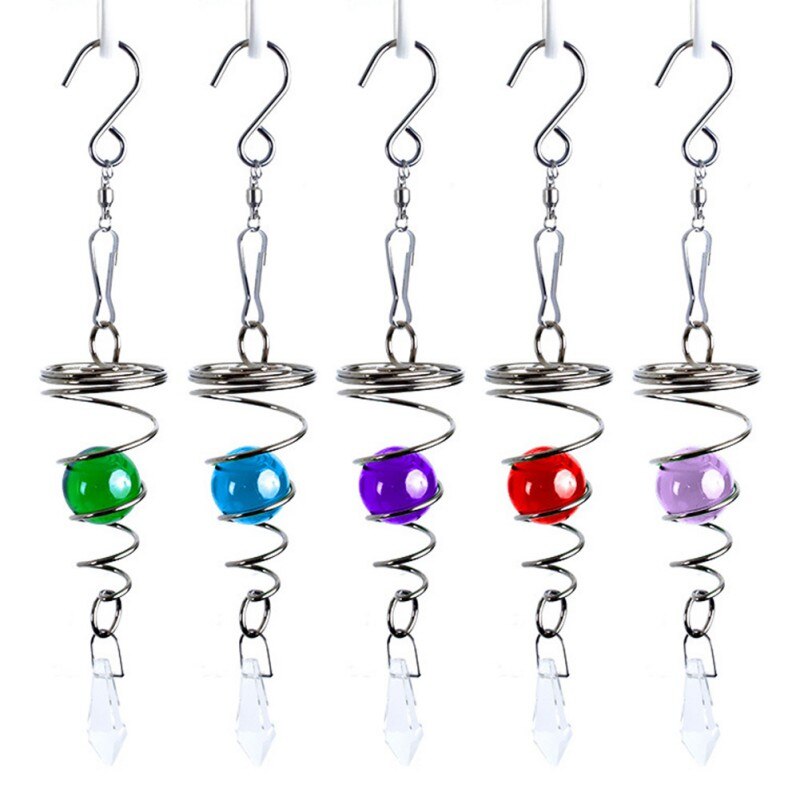 Carillons éoliens en cristal, boule de verre en spirale, queue de vent, pendentifs de fenêtre, décoration de chambre à coucher, décoration intérieure, pour filles