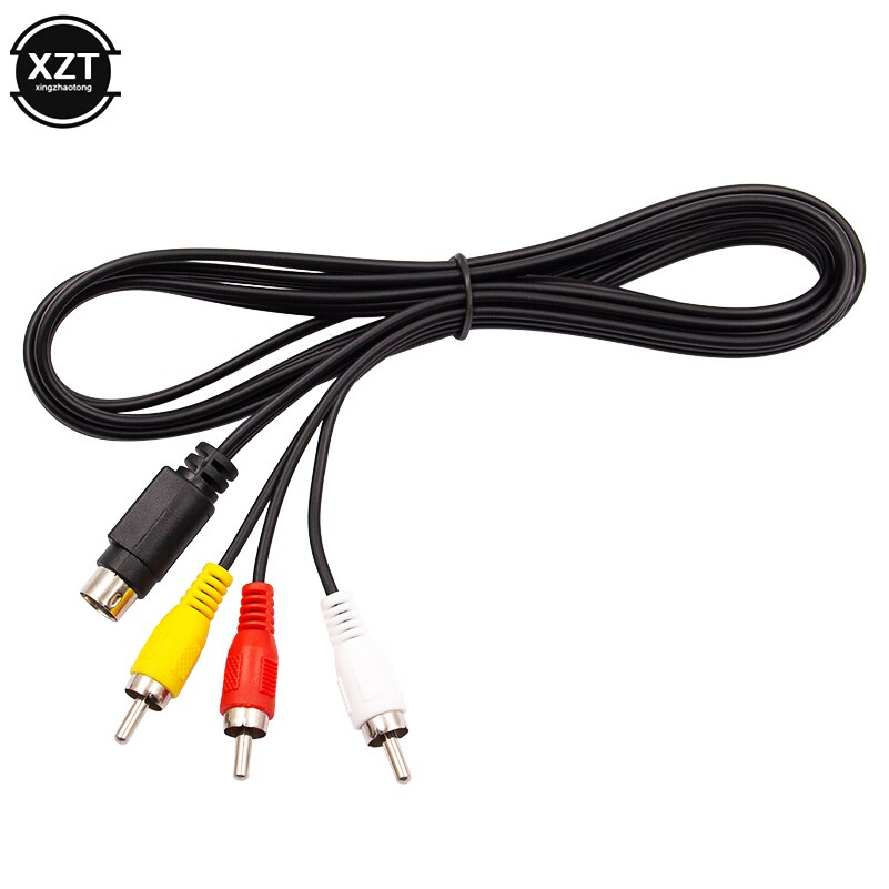 1.8M Retro-Bit Av Rca Audio Video Kabel Voor Sega Genesis 2 3 Ii Iii Aansluiting Cord 3RCA om 9 Pin Vernikkeld Plug Game Kabel