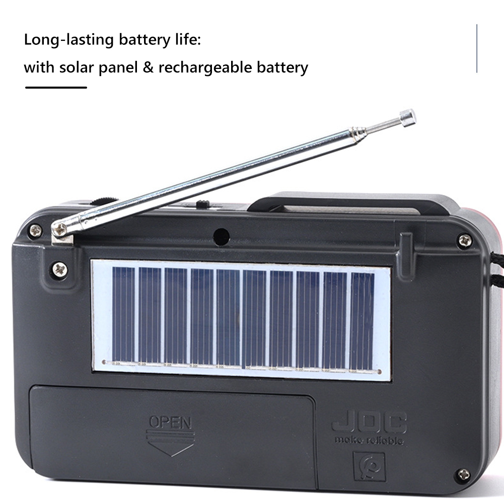 Bärbar fm-radio solarradio mini fickradio uppladdningsbar batteridriven radio stödjer usb tf-kort spelar trådlös bluetooth-högtalare