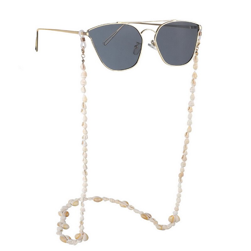 F.J4Z nuevas gafas de concha marina cadena verano playa naturaleza Shell gafas de sol correas cauri soporte para lentes de sol Accesorios