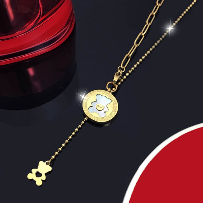 charm shell love bear chain necklace necklace for women golden animal necklace pendant jewelry Party