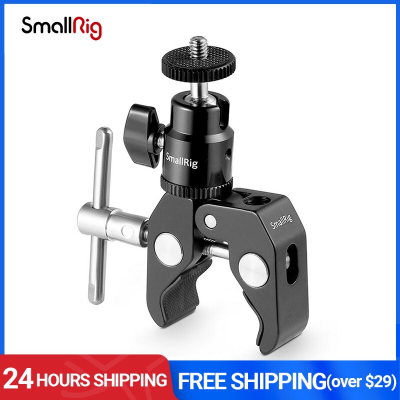 SmallRig-montaje de abrazadera de liberación rápida, adaptador de zapata con cabeza de bola de tornillo de 1/4 &quot;para jaula de cámara Dslr/luz/ganchos-1124