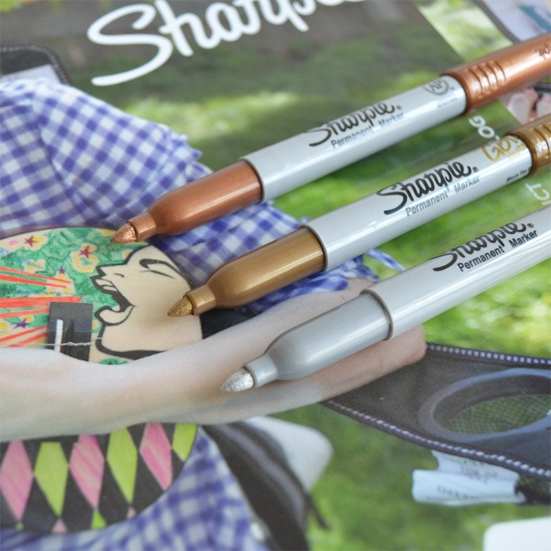 sharpie metallic permanent marker 39100 gold sliver copper maker Sign pen pengreat for dark surfaces fine point 12pcs