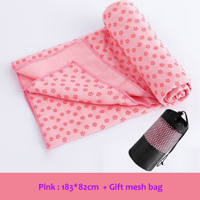 183*82 cm/72 &#39;&#39;x 32&#39;&#39; di Yoga Zerbino Asciugamano Anti Skid Copertura In Microfibra Pilates Fitness Al Coperto yoga Zerbino Coperte con Trasporto Sacchetto Della Maglia: Colore rosa