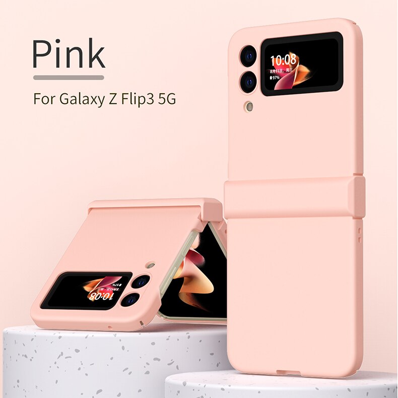 Candy Kleur Siliconen Case Voor Samsung Galaxy Z Flip 3 5G Vouwen Shockproof Skin Telefoon Cover Voor Samsung Z flip3: pink