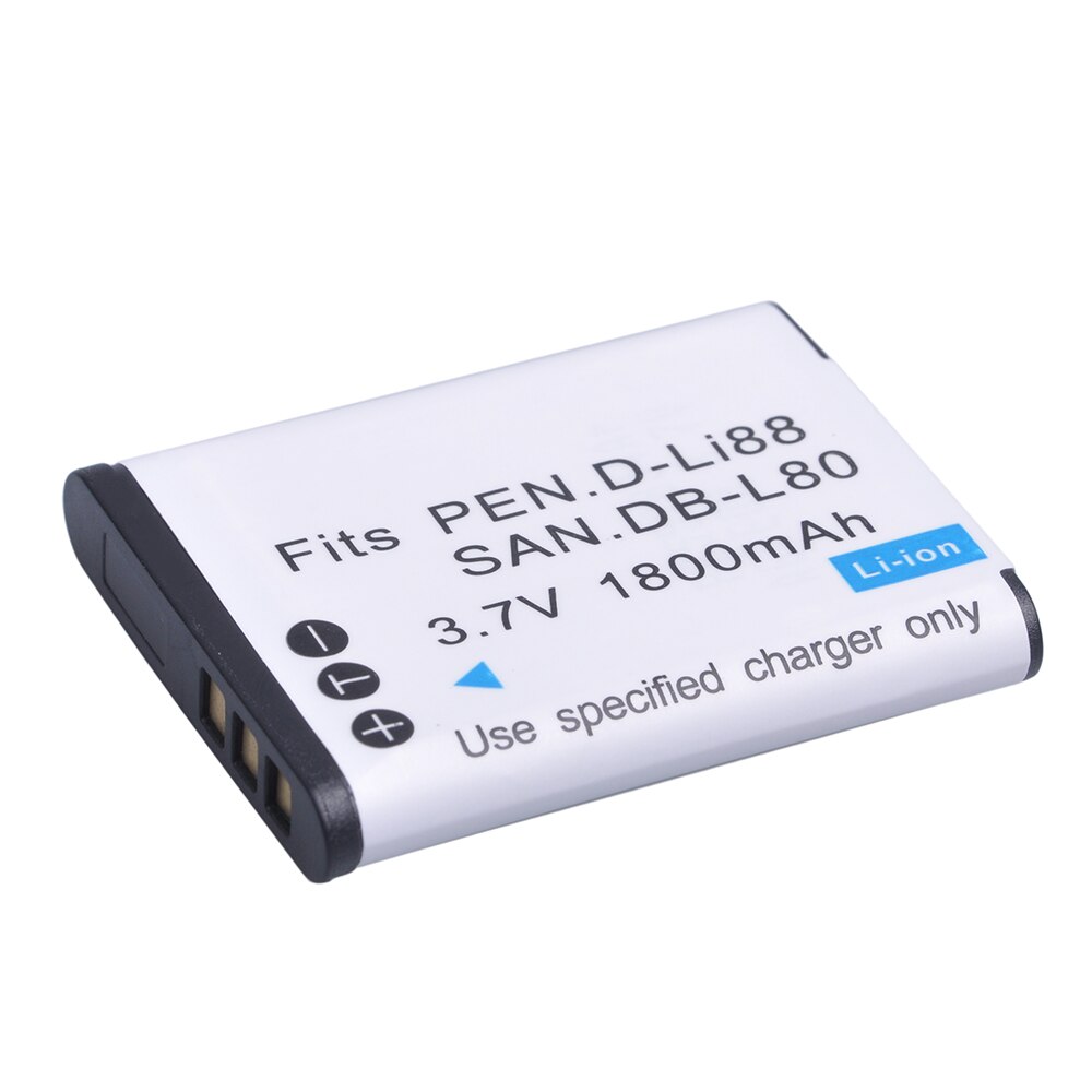 2Pcs DB-L80 D-LI88 DB-L80A D LI88 Camera Battery for Sanyo VPC-CG10 CG20 VPC-CG88 CG100 DB-L80AU for Pentax Optio P70 H90 W90