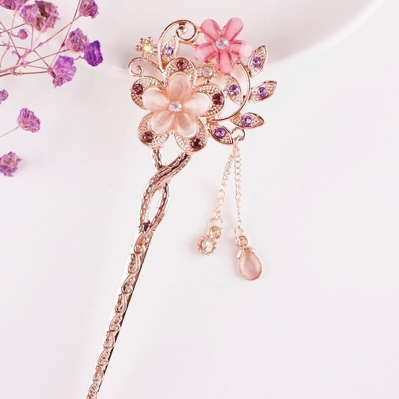 Kleurrijke Bloem Holle Haar Clip Haar Accessoires Vrouwen Mode Strass Haarspeld Hoofddeksels