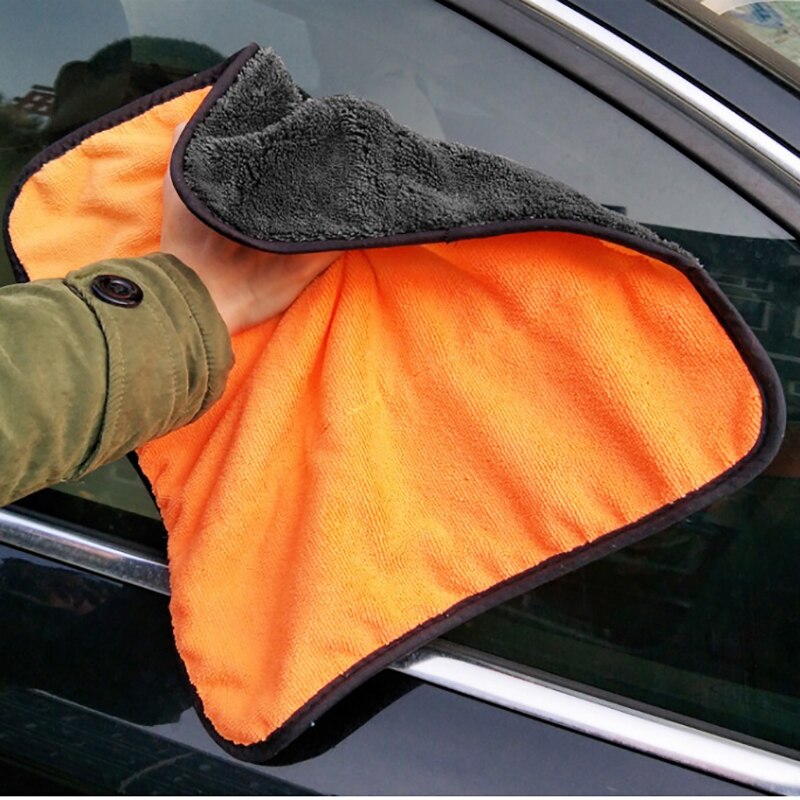 Dsmotek super blødt bilrengøringshåndklæde 38*40cm koralfleece bildetaljer vaskeklud håndklæde bilrensesæt