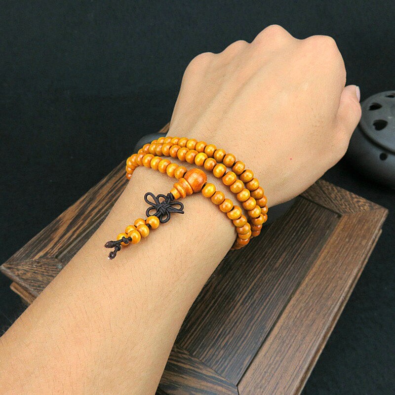 Männer Frauen Natürliche 6mm Natürliche Sandelholz 108 Kleine Blatt Rosenholz Holz Perlen Armbinde Schmuck Zubehör Schmuck D27 #: D