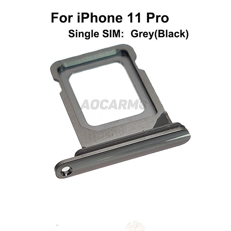 Aocarmo Single & Dual Double SIM Sim Card Tray Slot Holder Replacement Part For iPhone 11 Pro